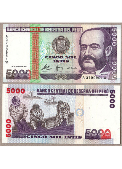 PERU 5000 Intis 1988 Fds